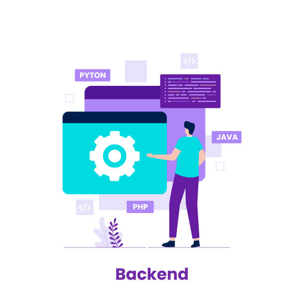 flat design backend of developer concept - 系統(tǒng)軟件 幅插畫檔、美工圖案、卡通及圖標(biāo)