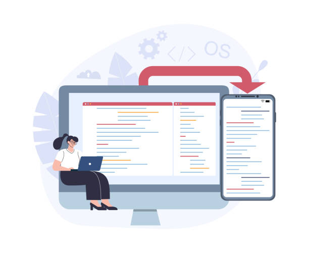 cross-platform software development concept. - 系統(tǒng)軟件 幅插畫檔、美工圖案、卡通及圖標(biāo)